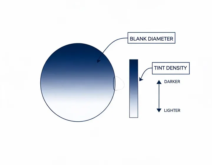 Gradient lenses specification worksheet illustration, not a premises map