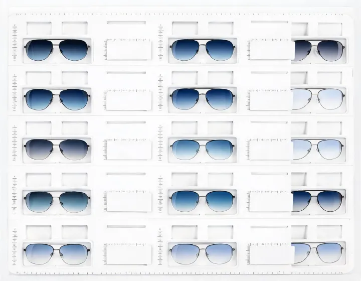 Polarized gradient lenses application board illustration