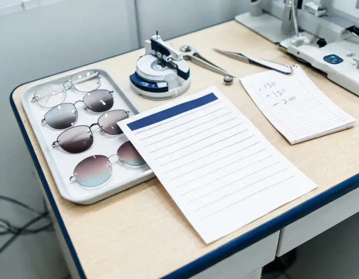 Gradient lenses prescription worksheet illustration